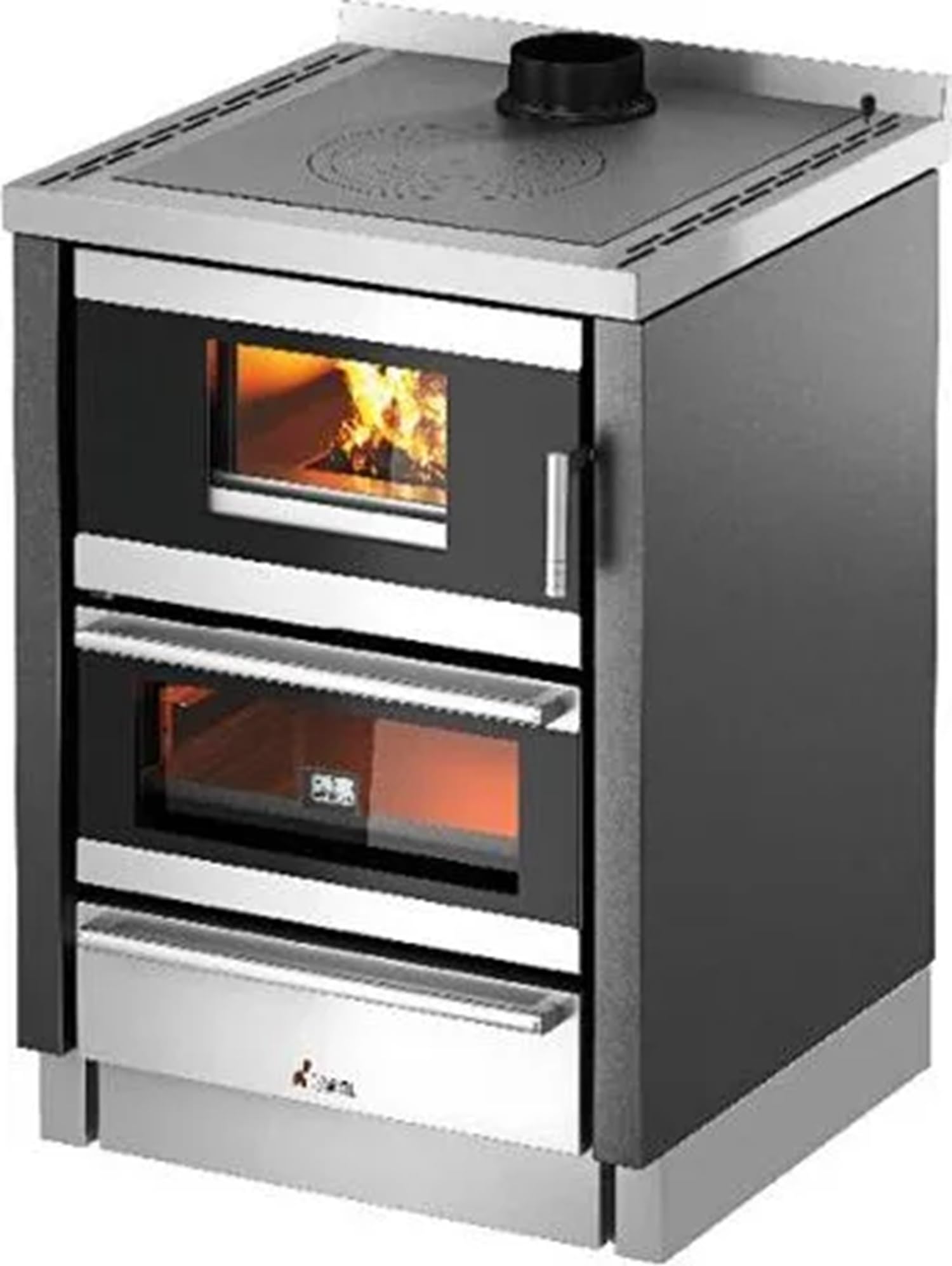 KOOK 60 - Cucina a legna con forno, 6.2 kW Antracite