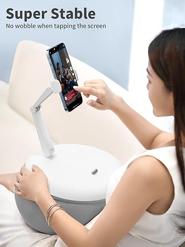 Miniatura 3 de SAIJI Soporte de almohada para teléfono celular para cama, soporte de teléfono de tableta ajustable de doble altura de 360 para trabajarajuste