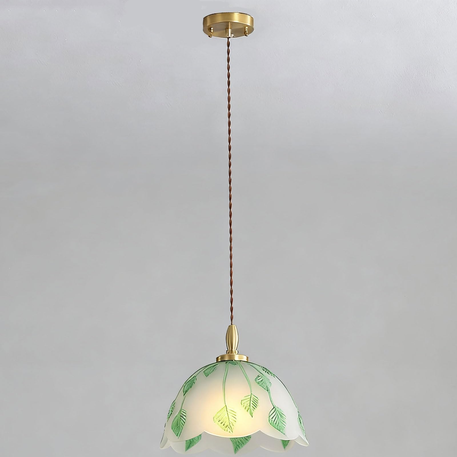 Lampada a sospensione moderna in vetro per comodino con paralume a forma floreale, lampada da sala da pranzo, lampadario sospeso per bar e studio, apparecchio di illuminazione per bancone bar.