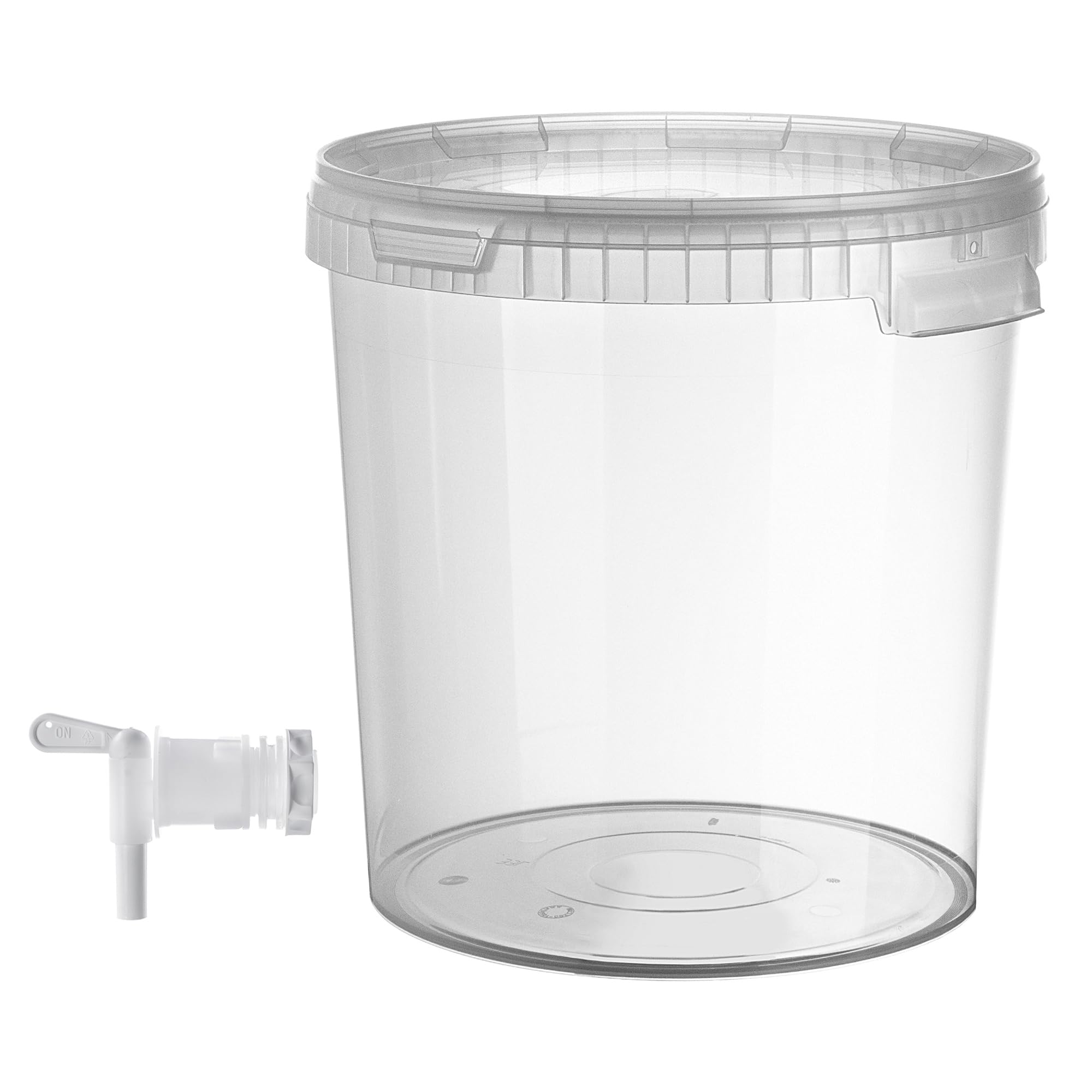 KADAX Set di secchi per fermentazione 33L con rubinetto di scarico, contenitori per fermentazione in plastica con rubinetto di scarico per la produzione di vino, rubinetto di scarico con guarnizione e