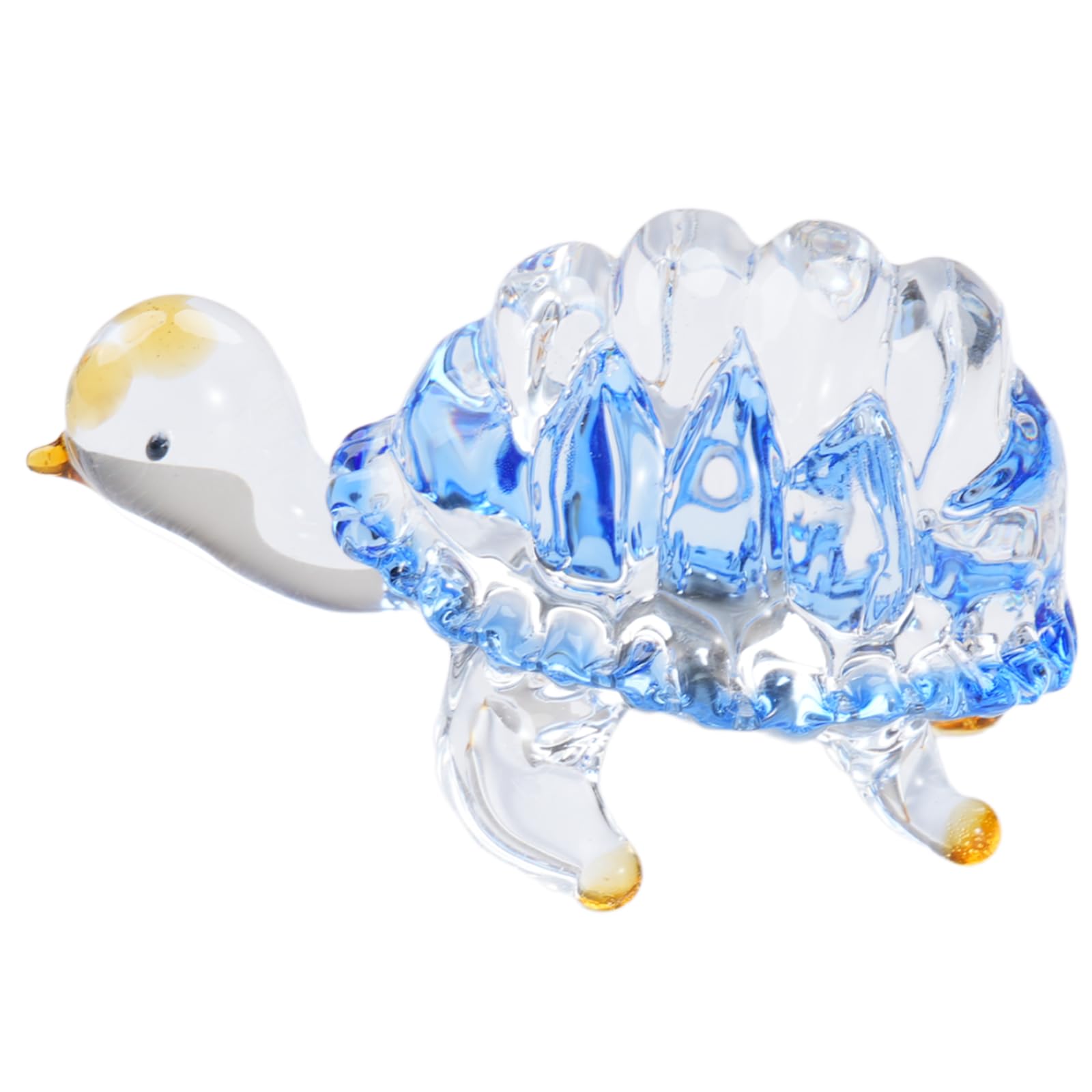 Hand Blown Glass Sea Turtle Figurines Ornament, Sea Animal Ornament for Home Decor, Miniature Sea Animals Collection for Birthday Gift, Glass Tortoise Sculpture