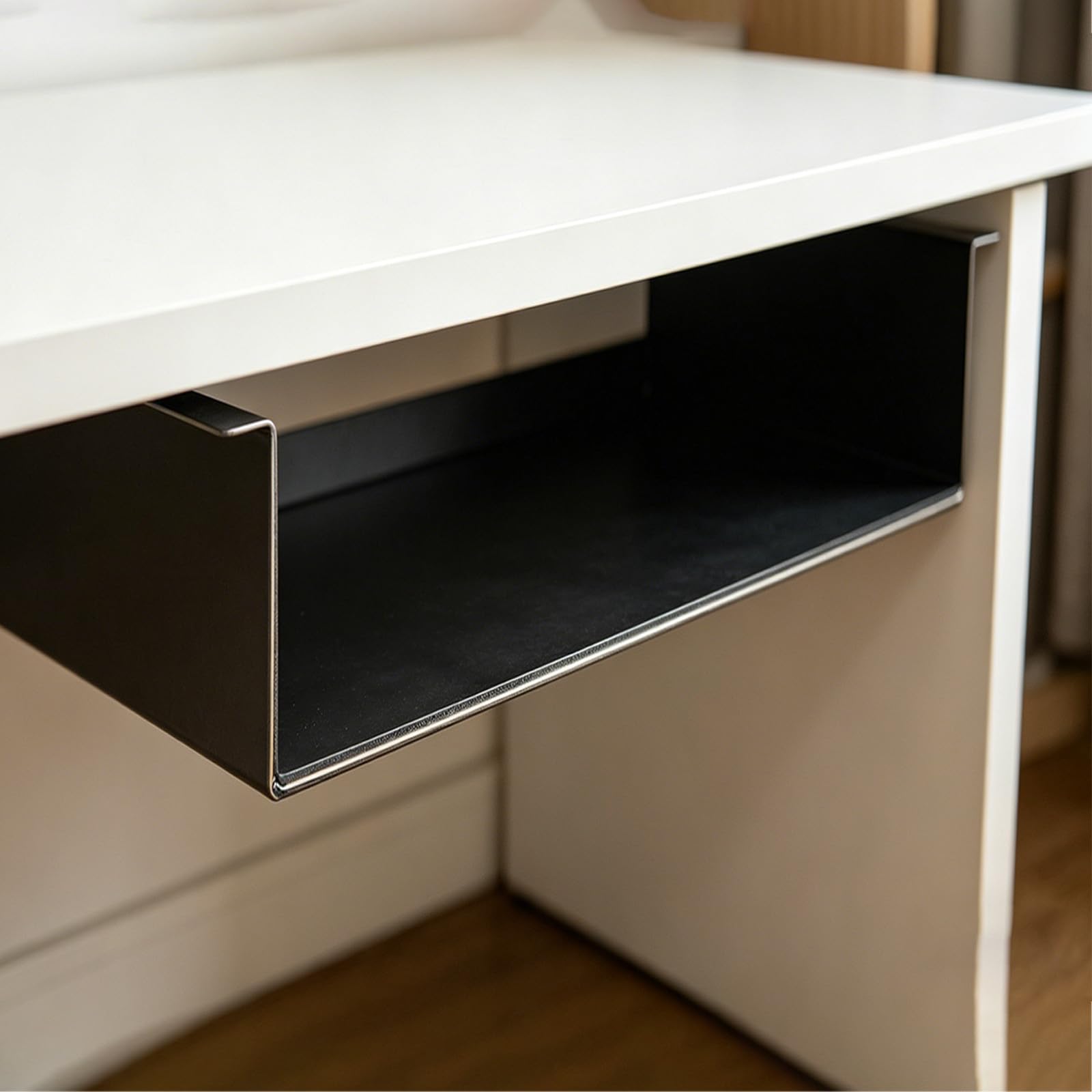Organizador de mesa de acero al carbono resistente para debajo del escritorio para una utilización óptima del espacio y organización, estante simple para oficinas