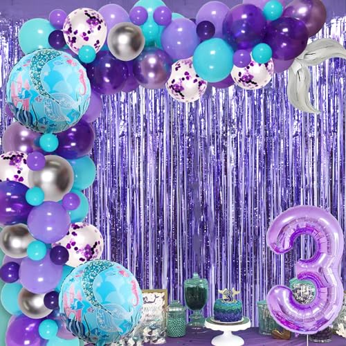 Image of TONIFUL 3Pcs Light Purple Door Streamers Purple Photo Booth Backdrop Metallic Streamers Foil Fringe Curtains for Birthday,Christmas,New Year,Bachelorette,Grad Party Streamers Decor(9.9ft x 6.6ft)