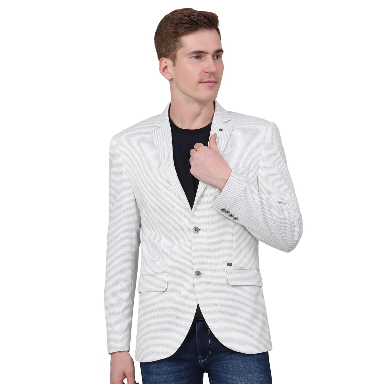 Self Design Full Sleeves Notch Lapel Casual Blazer for Men | Casual Blazer for Men | Men Blazer for Casual (P_MBZC00070)-image-30