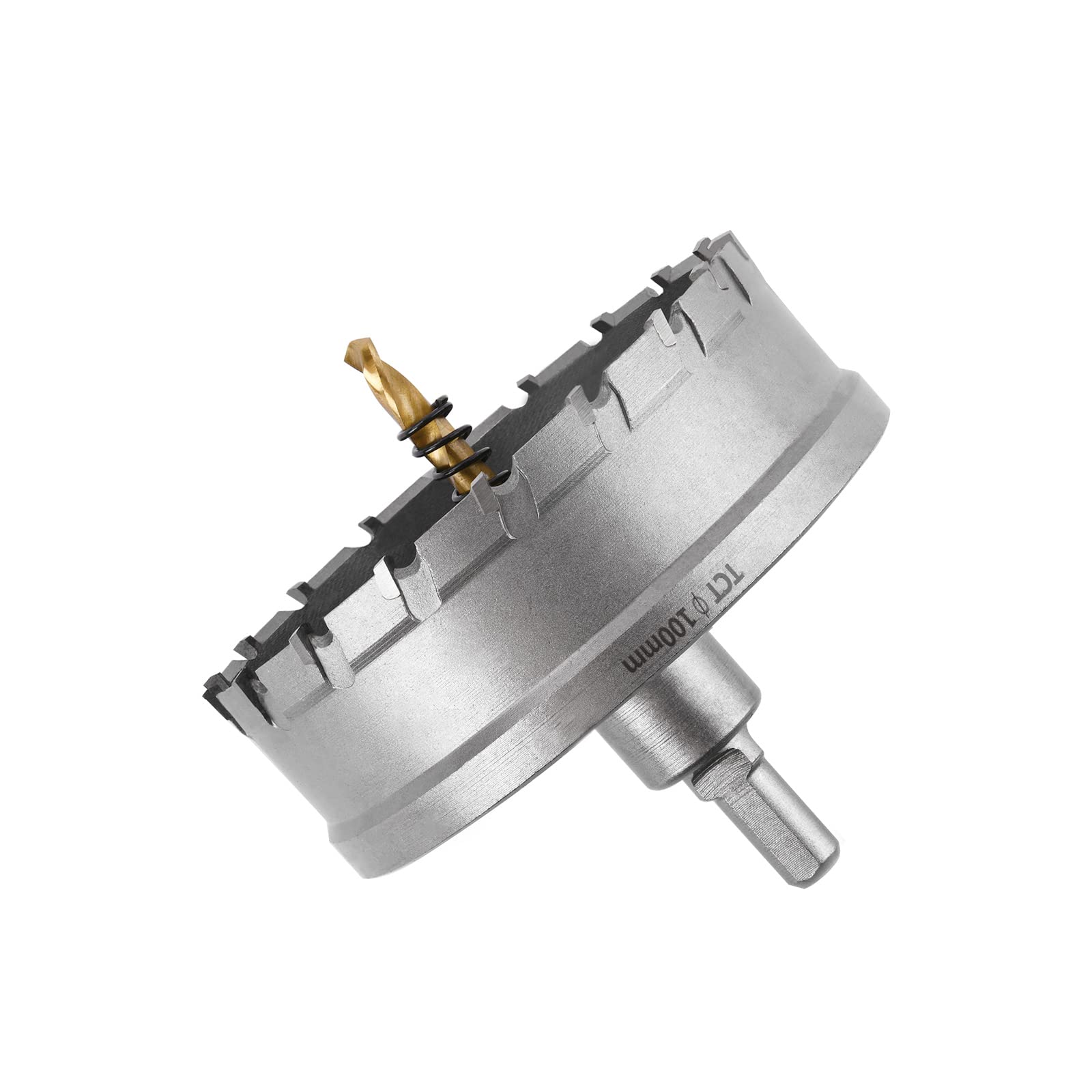 Flintronic Brocas Corona Metal, 100mm Carburo Agujero Cortador, TCT Agujero Sierras Brocas Corona para Acero Inoxidable, Acero Dulce, Hierro, Cobre y Latón