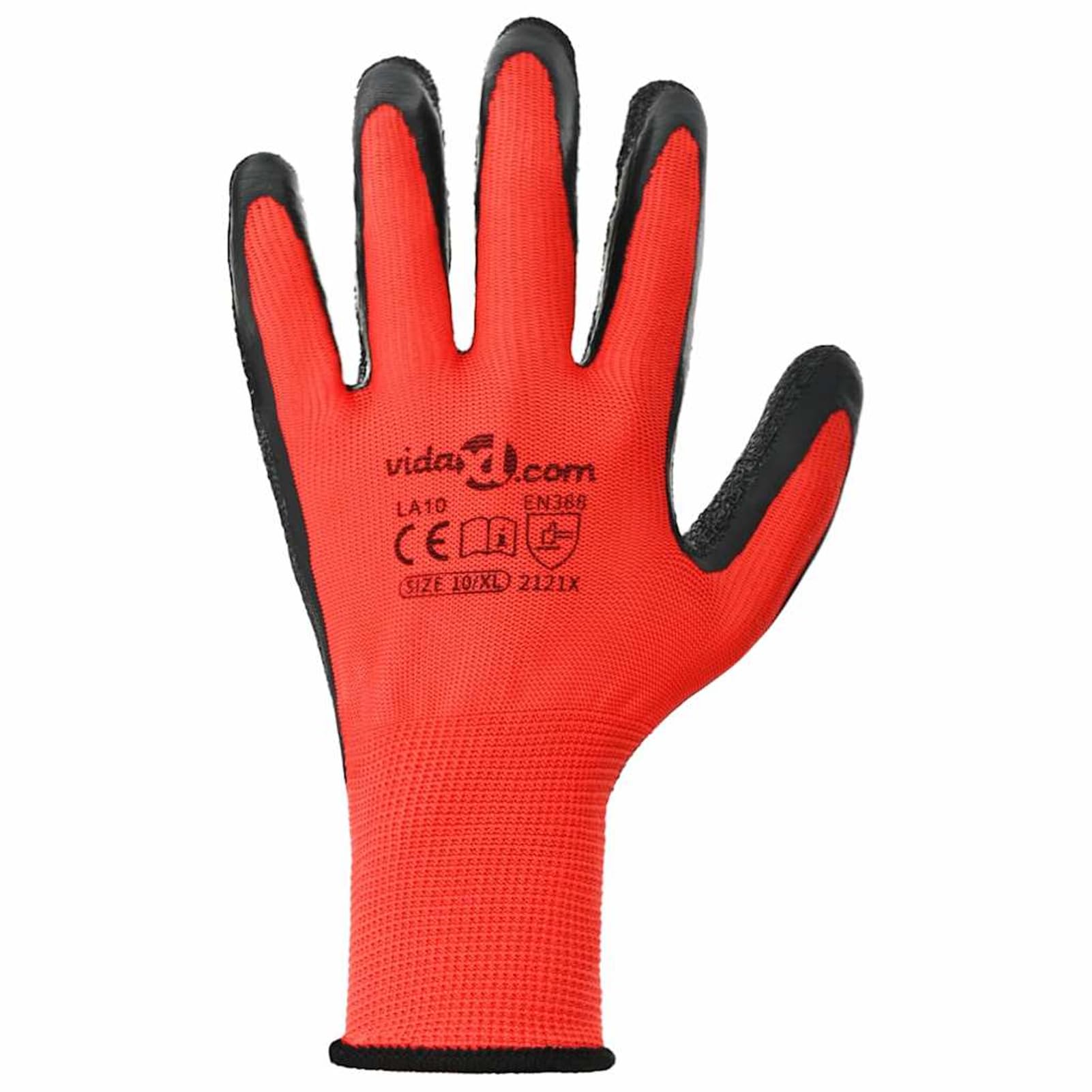 Homgoday Arbeitshandschuhe 24 pcs Rot und Schwarz 10 / XL Arbeitshandschuhe Model42020697