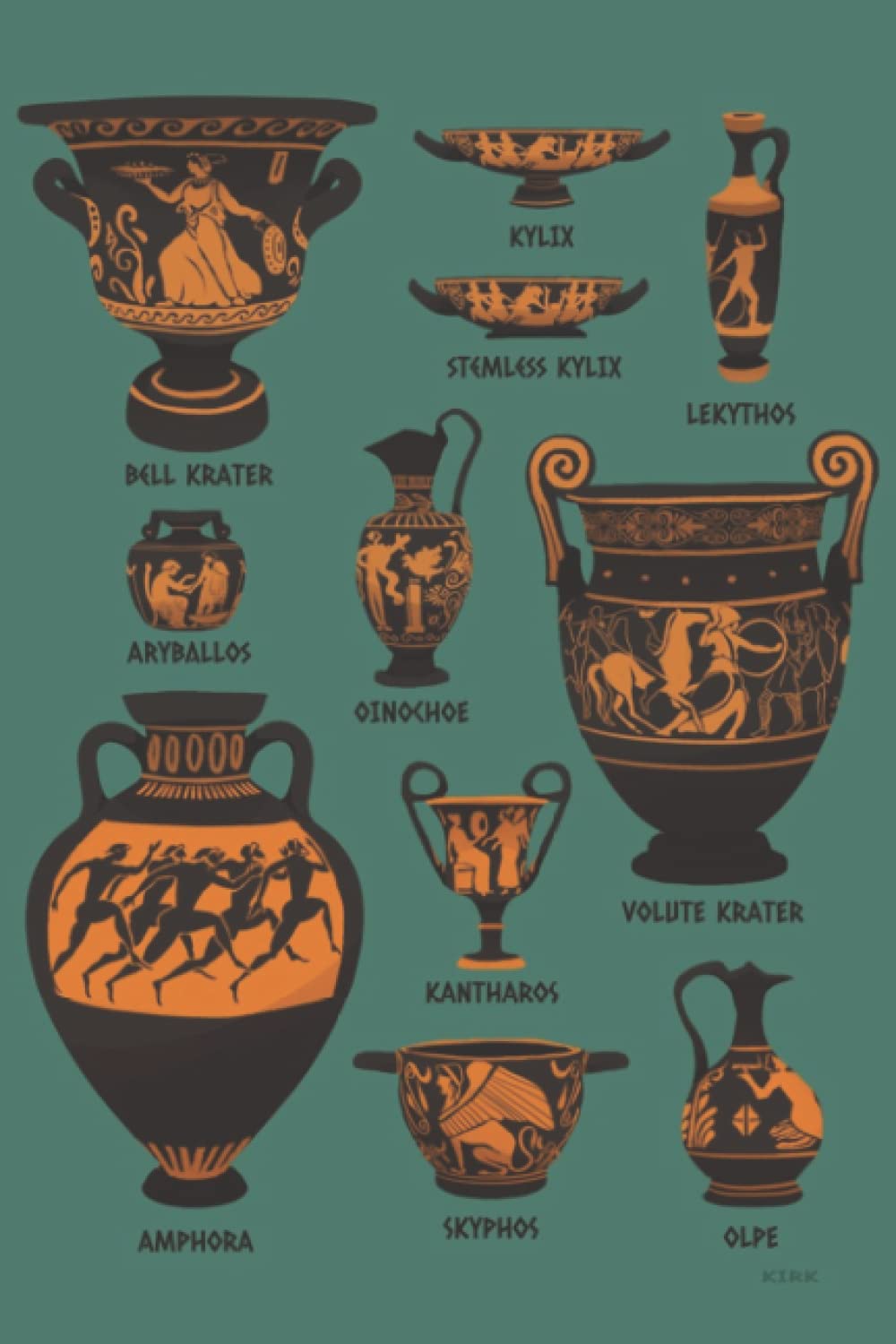 Ancient Greek Pottery Notebook (120 Pages 6" x9"), quotes notebook for women, Composition Book Journal, Notebook For Men