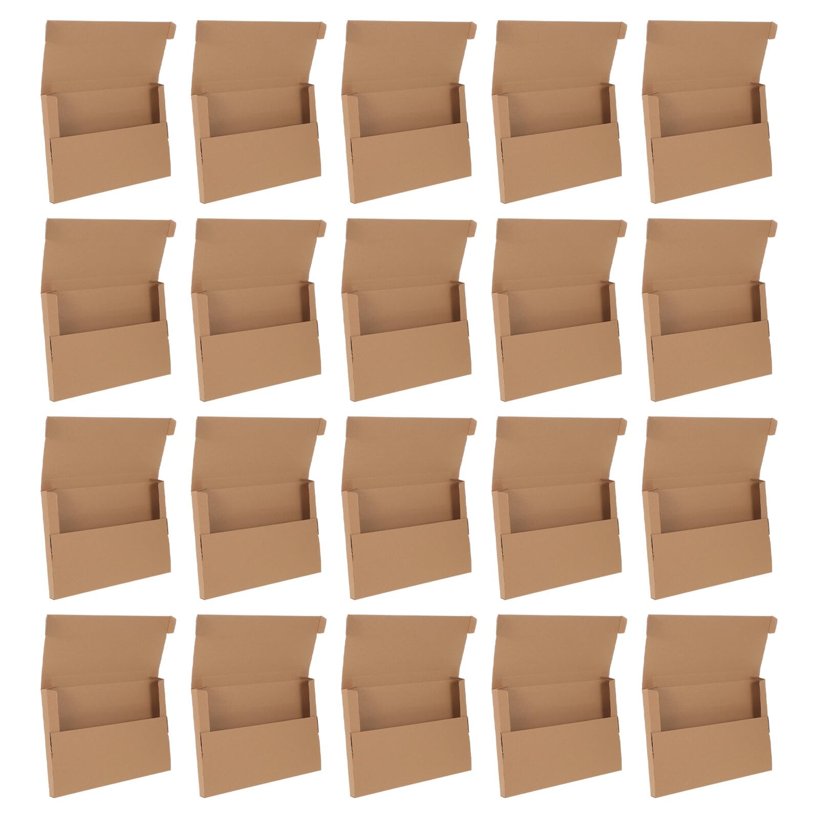 20 Scatole per Spedizione Dischi in Vinile in Carta Kraft Riciclabile 280x200x20mm, Scatole di Cartone Resistenti per Imballaggio Album e Libri, Mailer Protettivi per