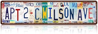 Vintage Apt 2-C,Wilson Ave Metal Tin Signs Street Signs Man Cave Wall Decor 16 x 4 Inches