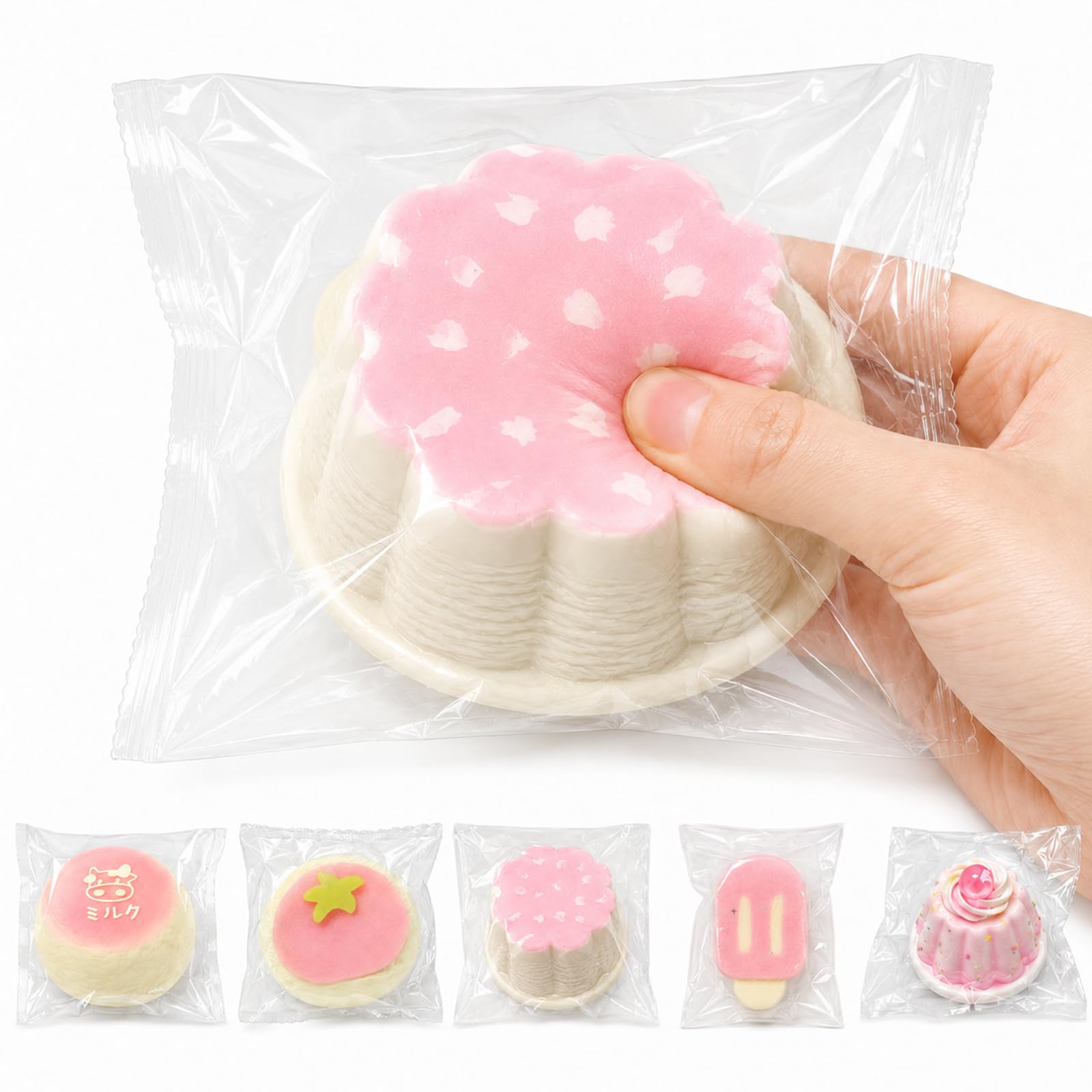 Amazon.co.jp: ケーキ スクイーズ 桜ピンク 大号 低反発スクイーズ