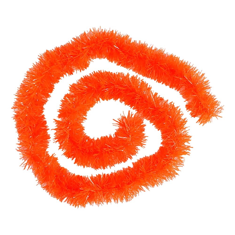 HugeDE 9cm 2m Metallic Twist Garland Shiny Foil Tinsel Garland Party Hanging Tinsel Garland Glitter Sparkle Garland Decorative Craft Tinsel Decorations for Halloween Thanksgiving Orange