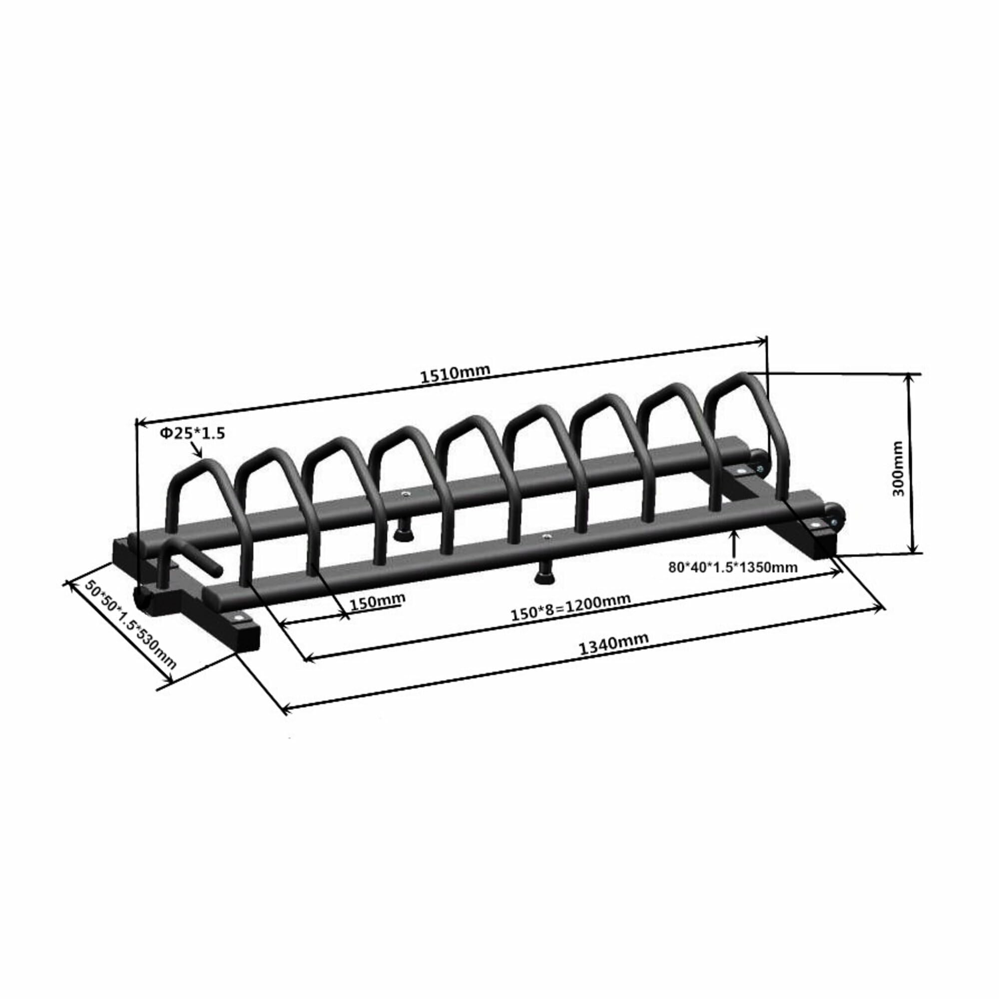 GORILLA SPORTS® Hantelscheibenständer - mit 30 mm und 50 mm Scheibenaufnahme, 151 x 53 x 30 cm, bis 400 kg Belastbar, Schwarz - Hantelständer, Hantelablage, Hantelscheibenablage für Gewichtsscheiben