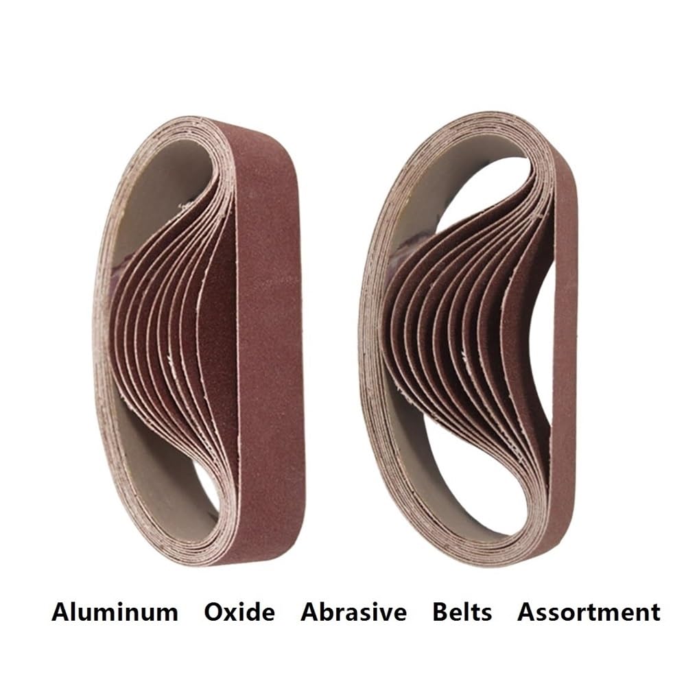 Bandas de lijado 30 piezas de papel de lija rojo 30x330 mm for lijadora de banda | Correa abrasiva de grano 80 240 800