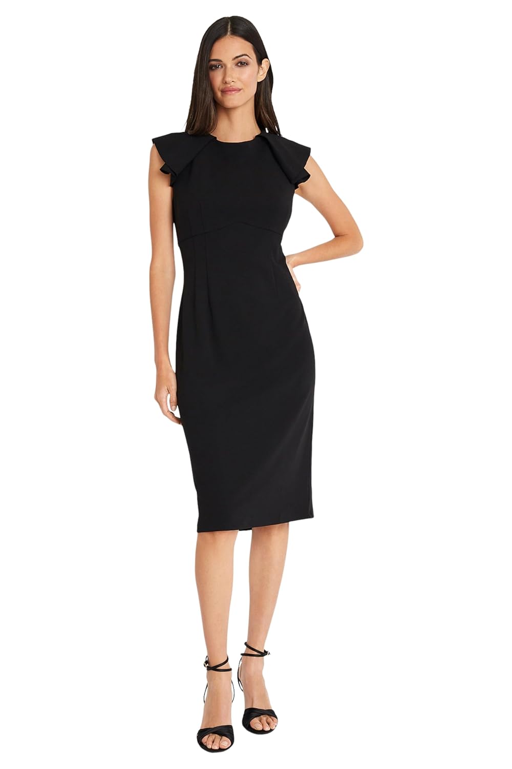 Maggy London Womens Solid Cloud Crepe Dress Workwear Office Desk to Dinner Event Guest of
