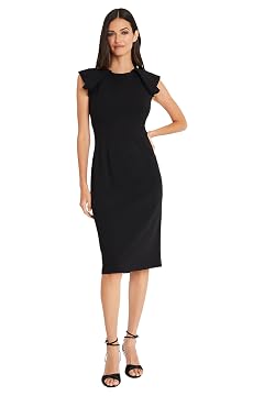 Maggy London Womens Solid Cloud Crepe Dress Workwear Office Desk to Dinner Event Guest of
