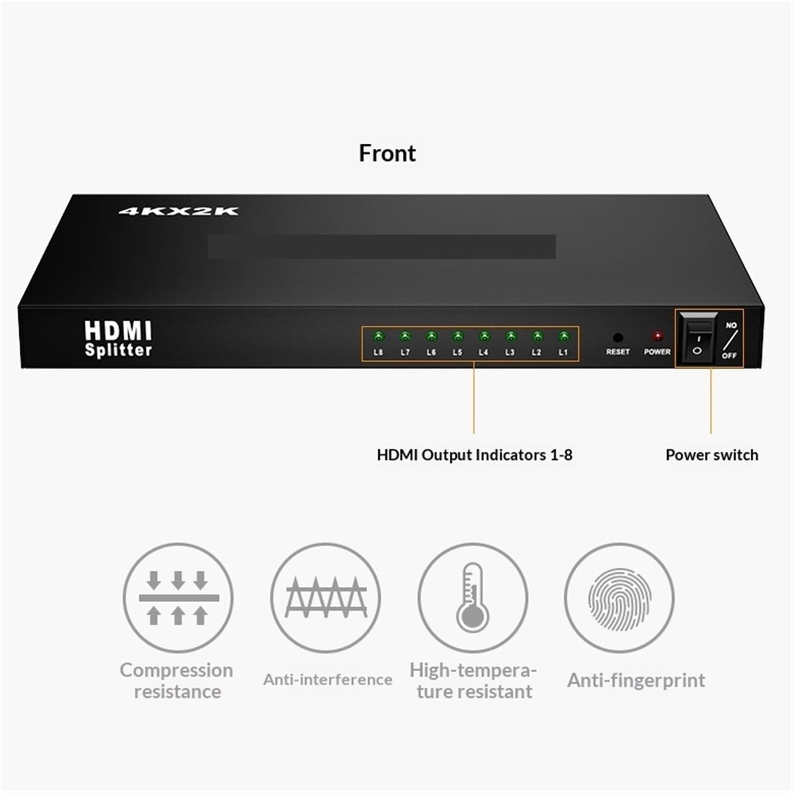 Stacja ładująca USB, 2 Szt. Przełącznik KVM, Rozdzielacz HDMI 1 Na 8 Wyjść, Model 4K