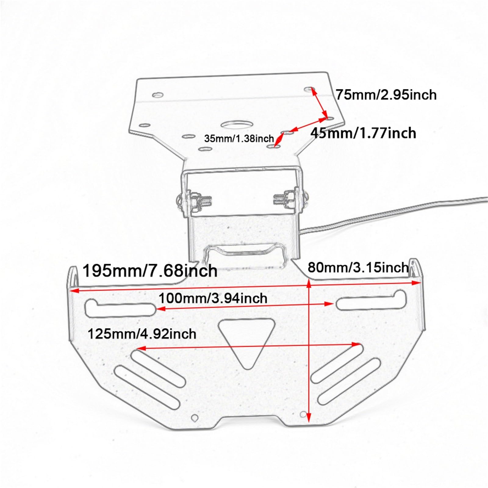 Portatarga Posteriore Corto Moto Per ADV160 ADV-160 2022-2025 Con Luce LED Integrata