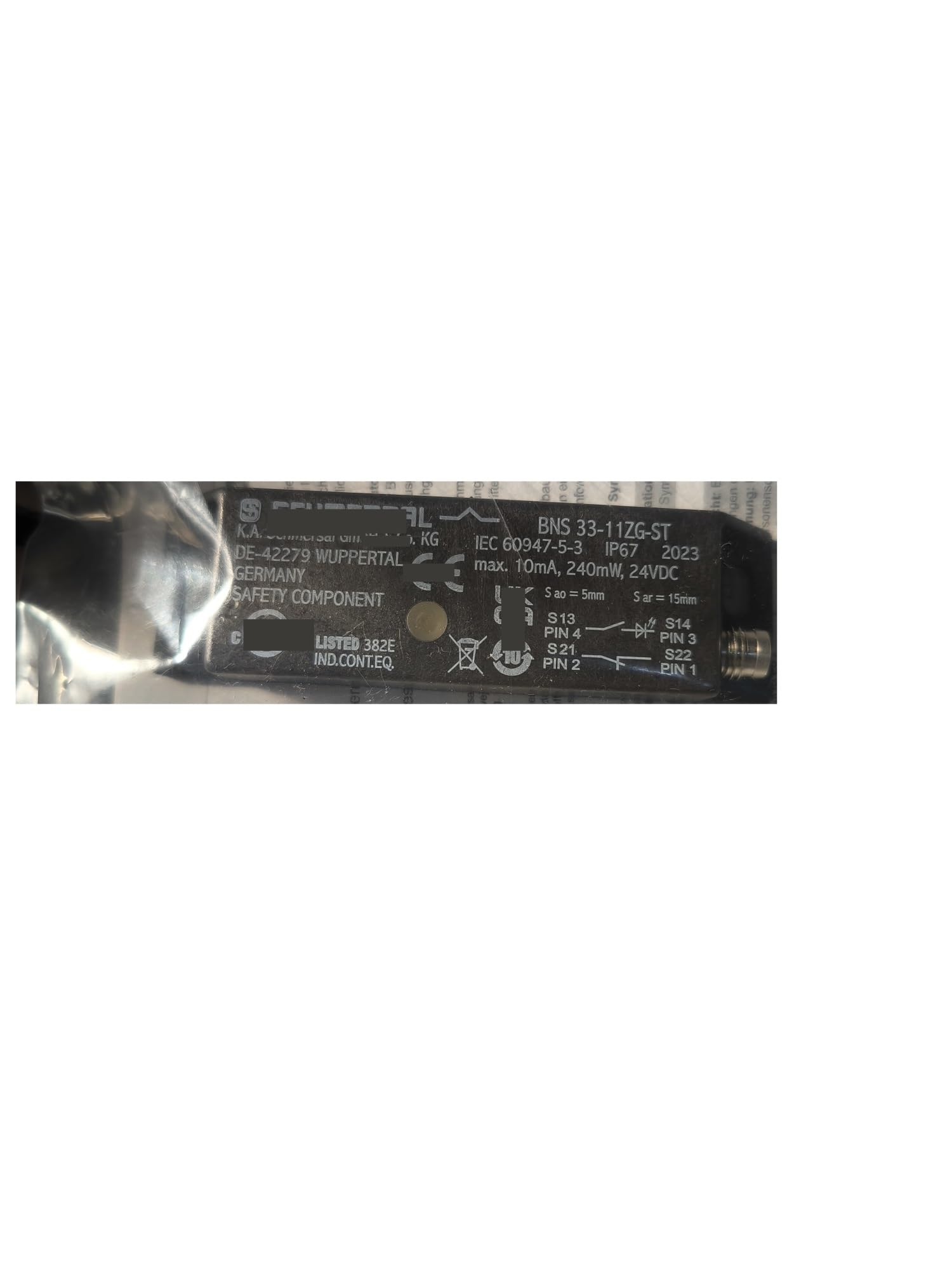 Sensor de Seguridad Sensor de Seguridad BNS 33-11ZG-ST