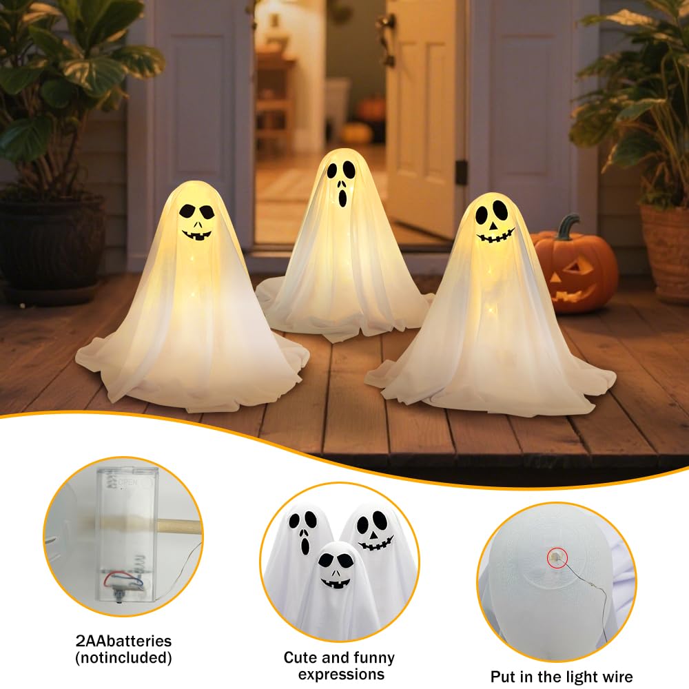 Halloween-Deko Geister-Laterne Mit Solar-Beleuchtung - Gruselige Deko Für Garten & Wohnung