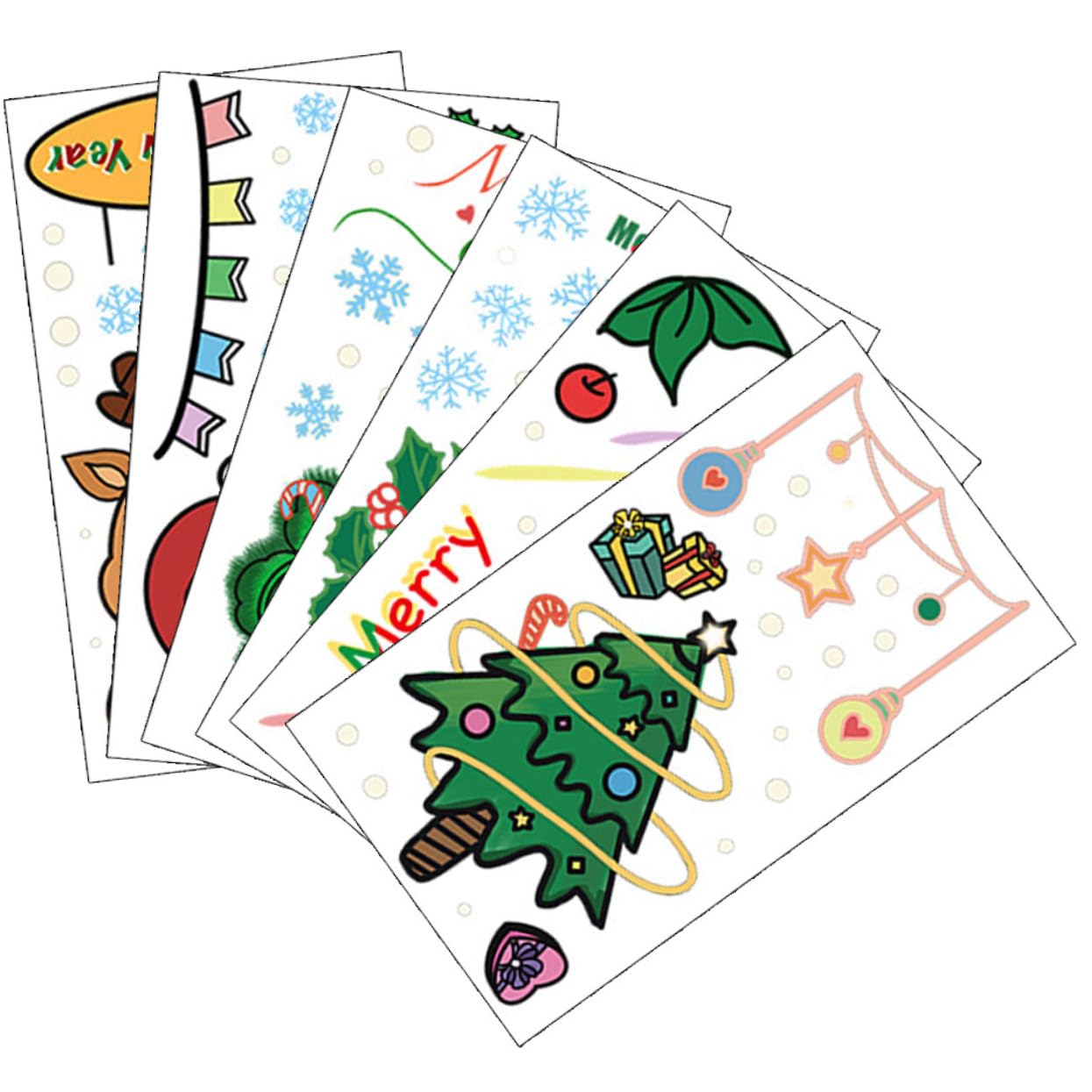 jojofuny 18piezas Pegatinas De Navidad De Cartoon Decoración Autoadhesiva De Pared Para Ventanas y Adornos De Papá Noel y Para Navidad