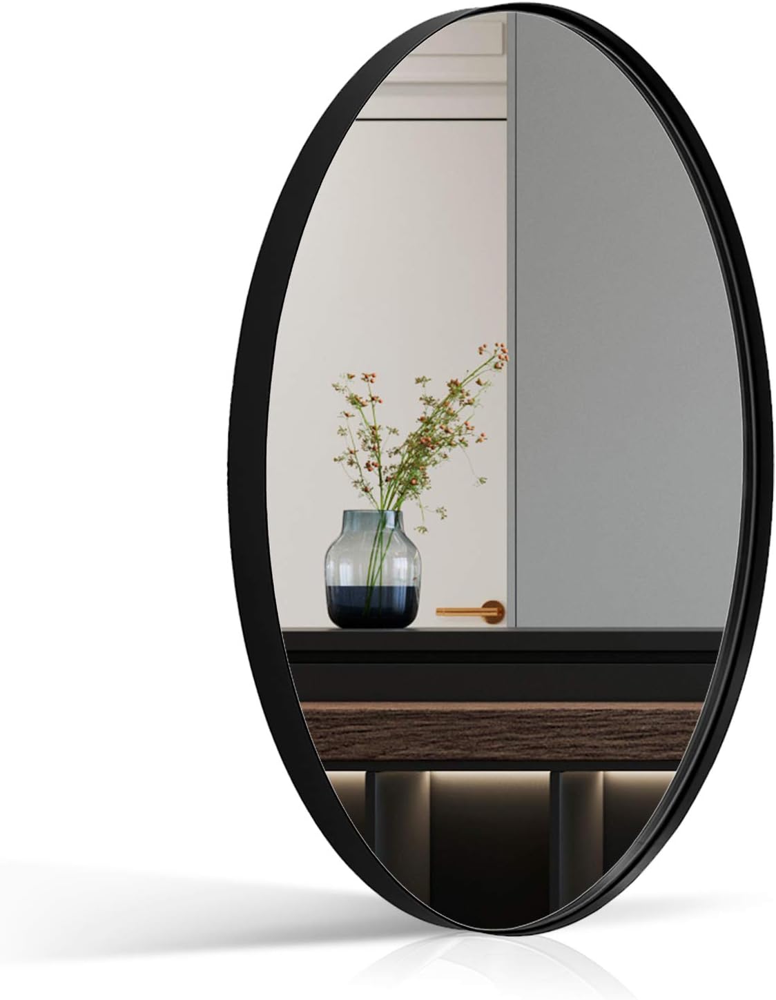 ANDY STAR Black Oval Mirror for Bathroom, 24x36’’ Wall
