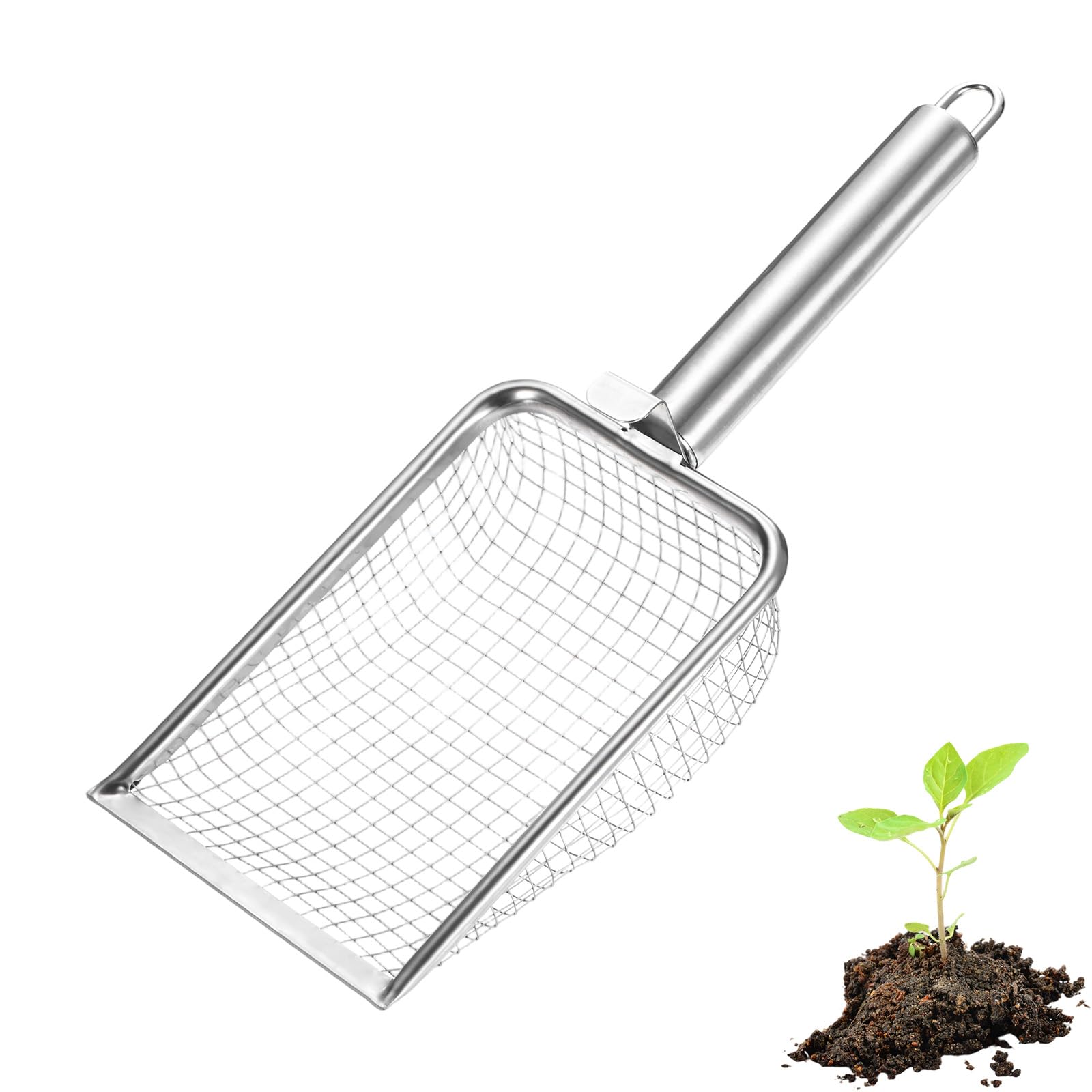 M METERXITY 1-Pack Gardening Soil Sifter 6 mm Mesh Stainless Steel