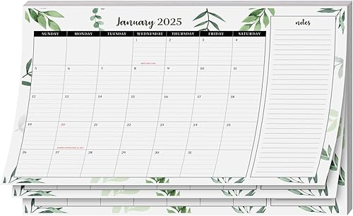 Calendario de escritorio 2025 de 17 x 11 pulgadas, planificador de escritorio o pared, almohadilla extraíble para una fácil planificación, incluye