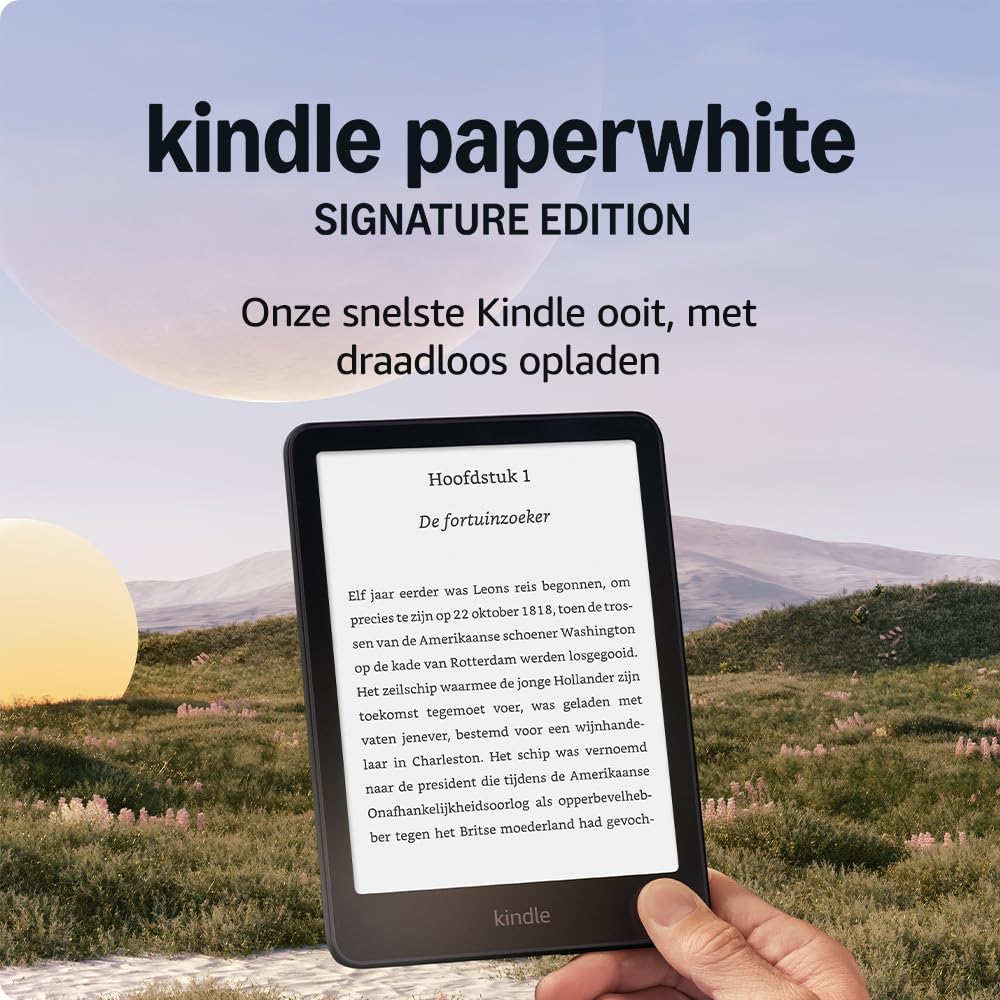 Amazon Kindle Paperwhite Signature Edition (32 GB) – Onze snelste Kindle met automatisch aanpasbare verlichting, draadloos opladen en een batterijduur van meerdere weken – Zwart metallic - Zwart metallic