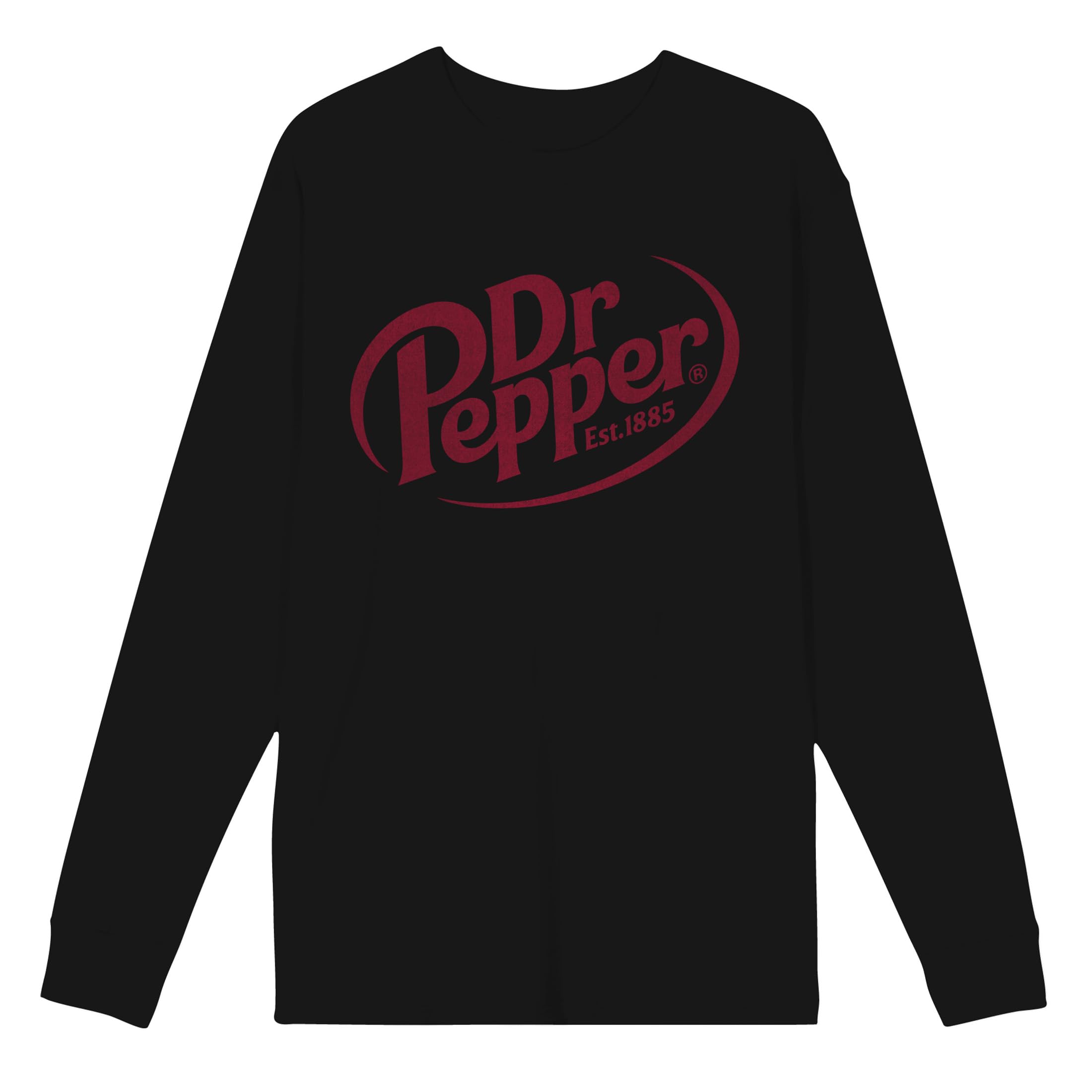 Dr Pepper Est. 1885 Maroon Logo Men's Crew Neck Long Sleeve Shirt-XL