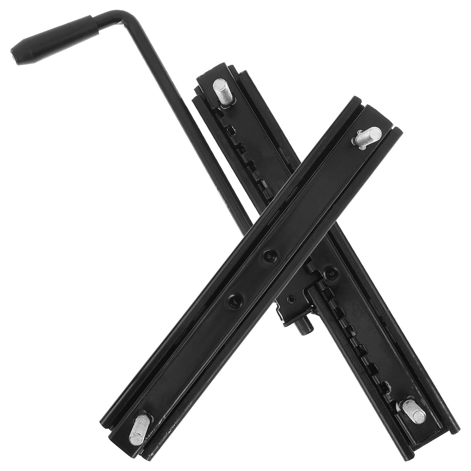 Rieles Deslizantes para Asiento de Kart con Bloqueo y Manija, Hierro Negro