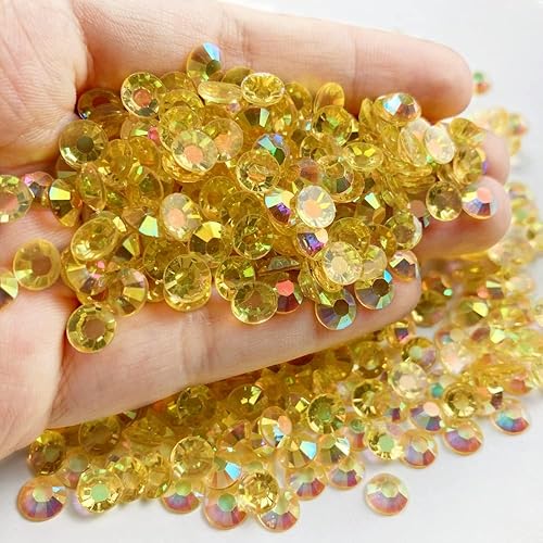 Miniatura 2 de Diamantes de imitación de resina con parte trasera plana, 1000 diamantes de imitación redondos de resina AB de 0.236 pulgadas para ropa, botellas,