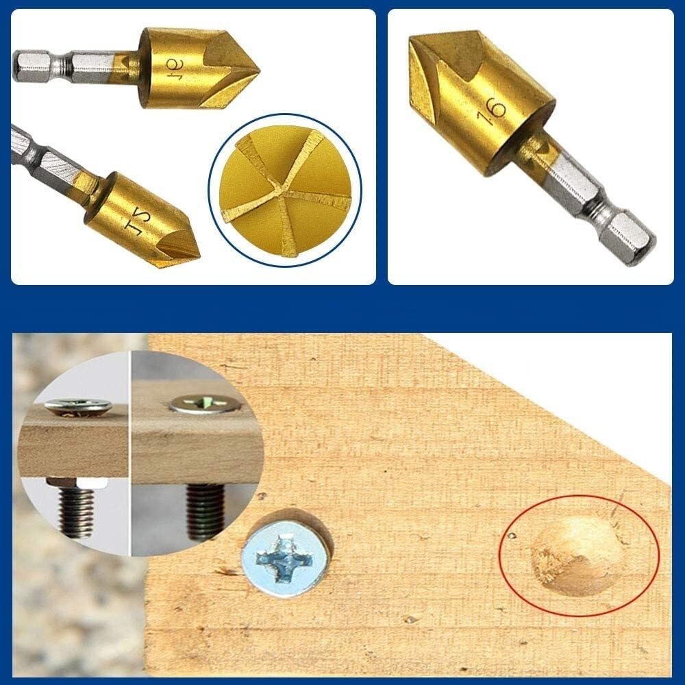 LOCADENCE 1/4 inch zeskantige verzinkboor, professioneel