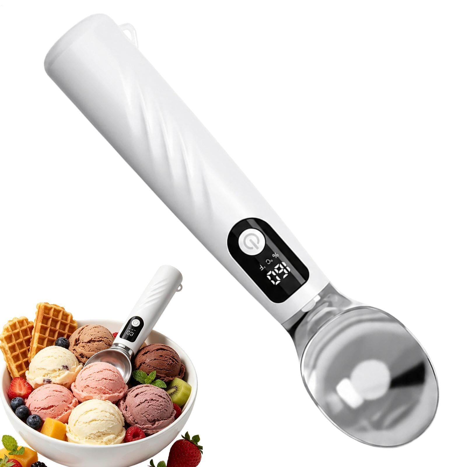 Cuillère À Glace Chauffante Scooper Rechargeable Antiadhésif Avec Batterie