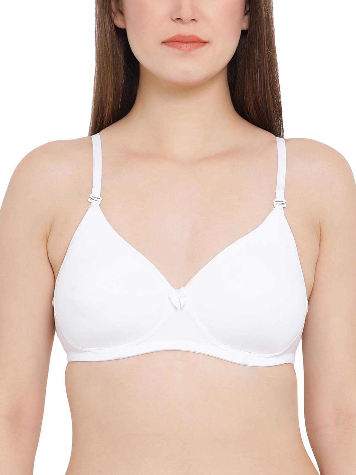 Clovia Women's Lightly Padded Non-Wired Multiway T-Shirt Bra in White, Polyamide, 40B