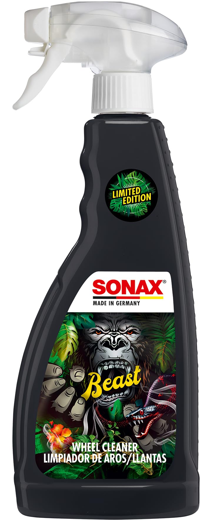 SONAX Rim Beast Wheel Cleaner Limited Edition 500ml | Color-Changing Formula | Premium Shining Wheels | Chrome, Aluminum, Steel, Clear-Coated & Painted | Remove Tough Dirt Brake Dust | Art. 04332000