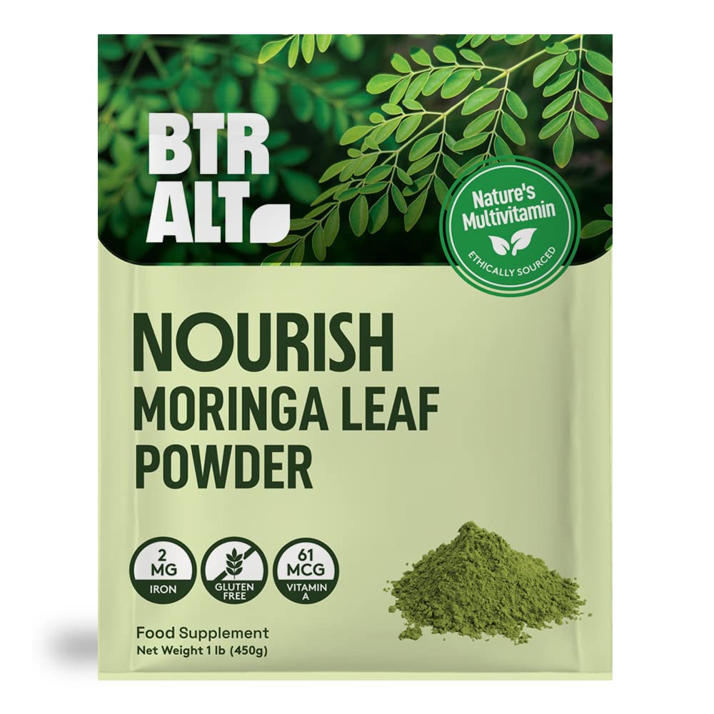 Better Alt Moringa Powder (1lb), Lab Tested, Make Moringa Tea, Smoothies & Recipes from Moringa Oleifera Powder | Resealable Bag| Incept Moringa Leaf Powder from India (112 Servings)