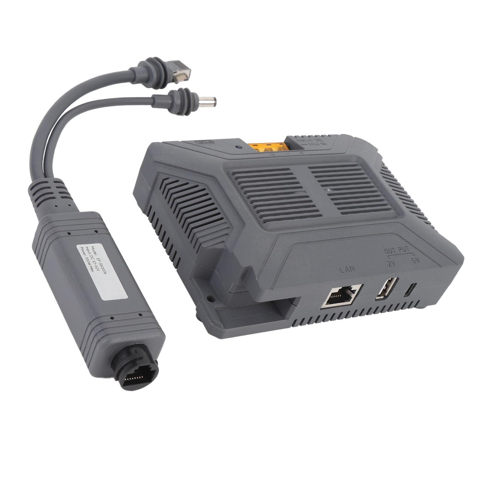 EMUKOEP Injecteur PoE Haute Performance 150 W, Kit D'Injecteur PoE Gigabit Ethernet, Injecteur 5 en 1 avec Répartiteur DC37-52 V 100 W, Idéal pour la Configuration Mini Antenne Satellite Internet