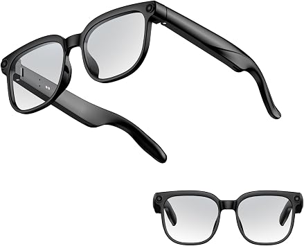LOKMAT AI Smart Glasses 8MP HD Camera, with 6-Axis EIS Stabilization Video Recording Dual Mic 4K Camera Glasses, Real Time Translation, Voice Assistant, Open-Ear Speakers for Women Men