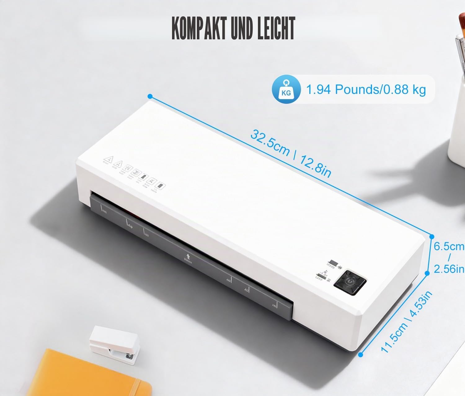 Laminiergerät,Laminiergerät A4 Mit 40Pcs Laminierfolien A4 A5 A6, Buyounger Laminator Mit papierschneider Eckenabrunder FürHeimgebrauch Büro Schule