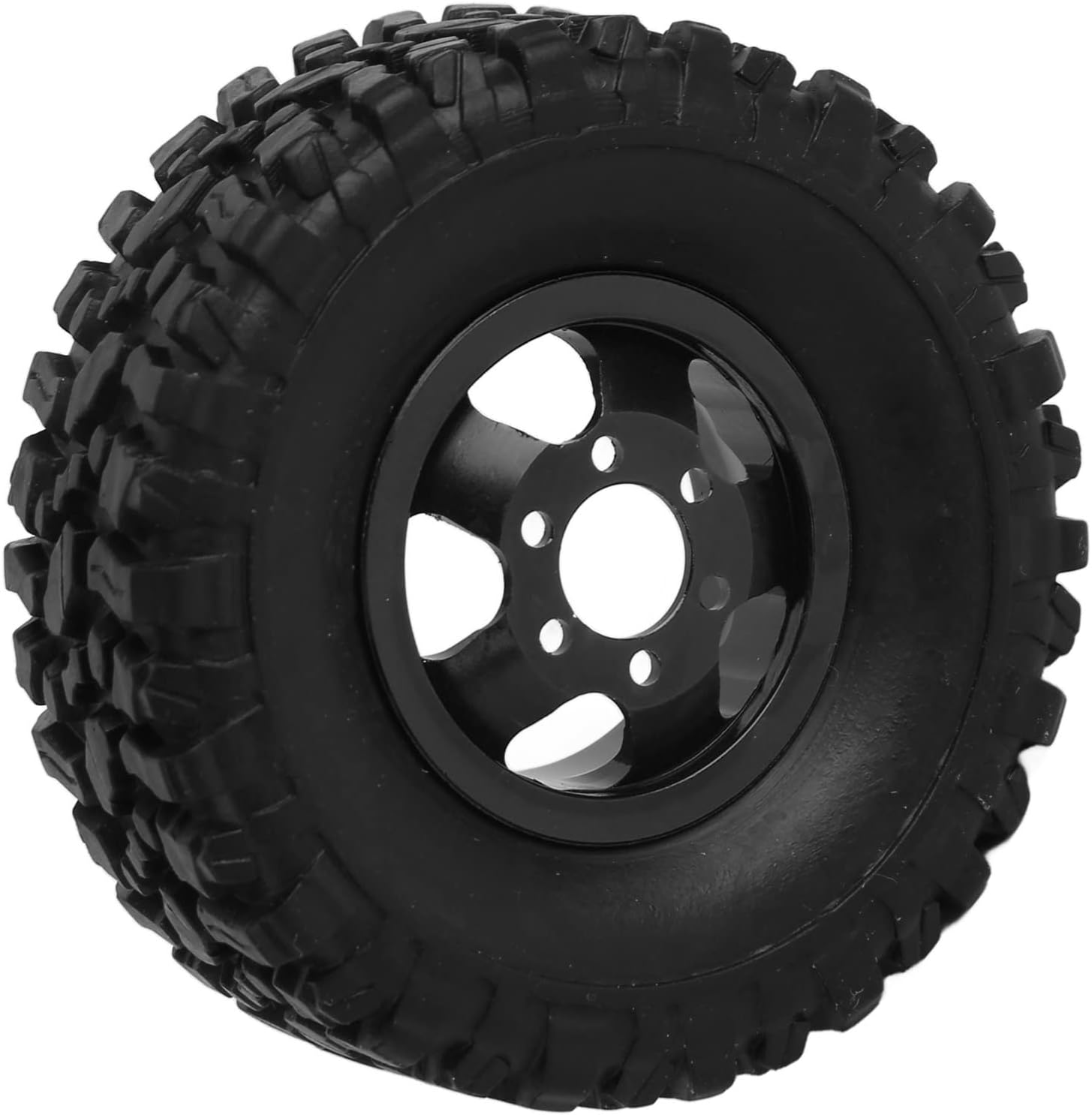 RC car Tires and Wheels, Good Grip Stable Driving 1/16 RC car Tires Strong Damping Replacement for WPL B24 B36 Black