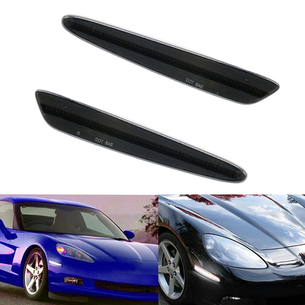 Riloer Feu de position latéral avant/arrière Compatible avec Chevrolet Corvette C6 2005-2013