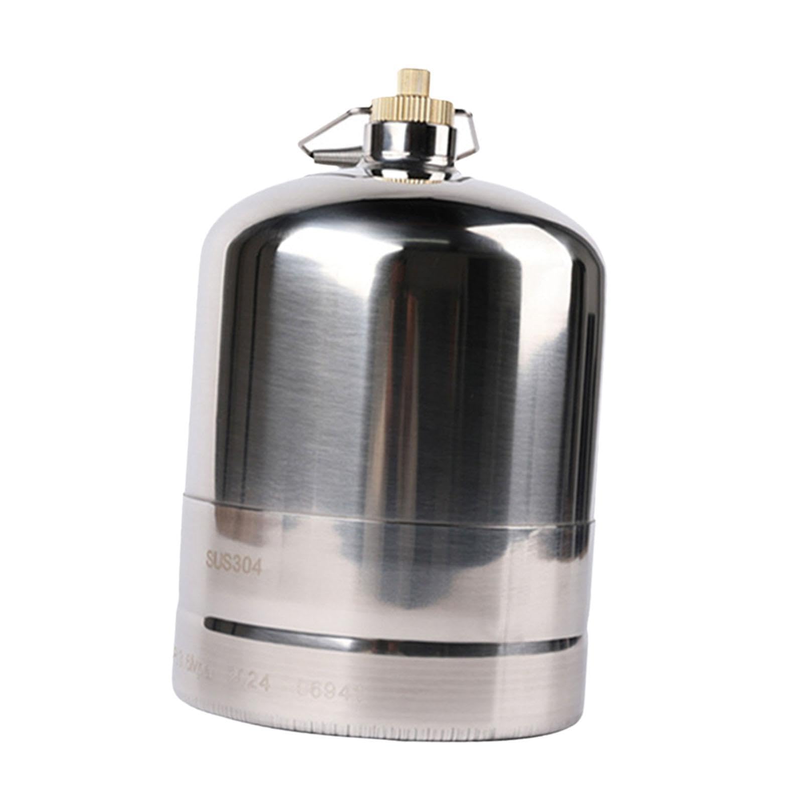 Kixzsaz Silver Versatile Portable Tank Camping Container Reliable Air Canister Convenient For Storage And Transport During Hiking Outdoor Camping Stainless Steel, 4L