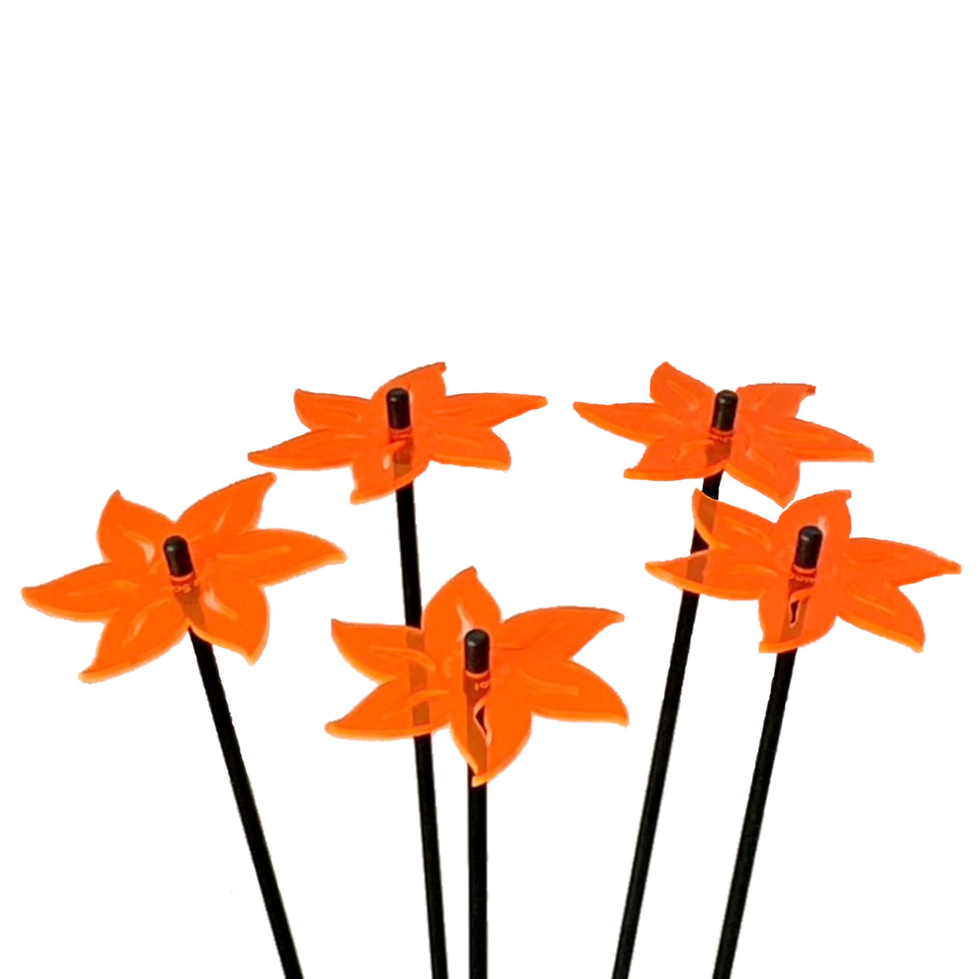 SunCatcher Garden Decor Ornaments Lotus Set of 5 Medium Garden Stakes 50cm, 19.6 inch high Indoor Outdoor Yard Lovely Gift for Gardener, Colour:fluorescent Orange