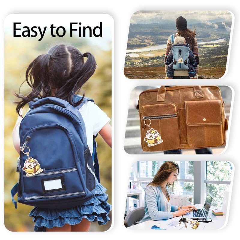 Image of Leather Keychain Case Holder Compatible with Apple AirTag, GPS Airtag Keychain Finder Tracker with Key Ring, Anti-Scratch Protective Air Tag Cover | Leather