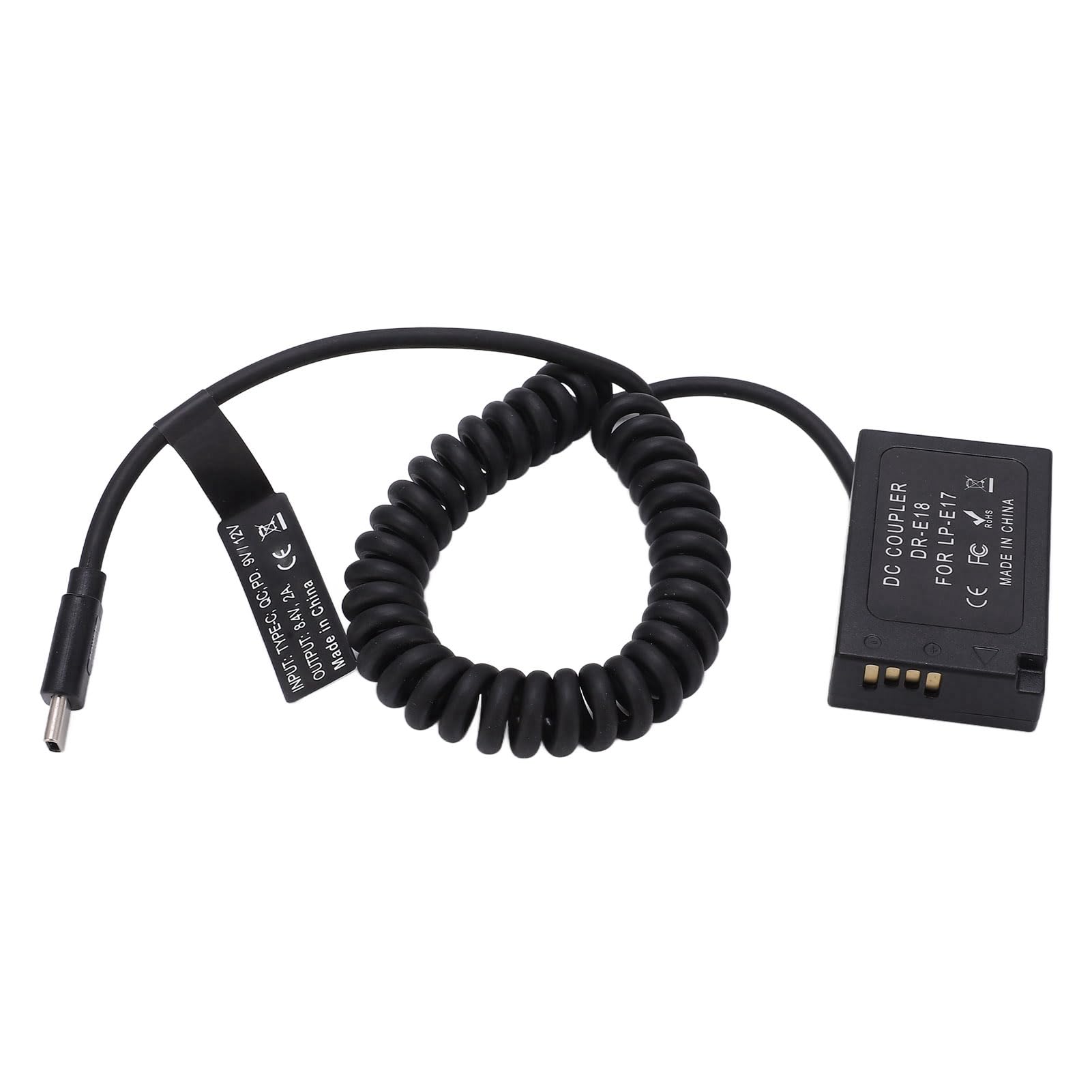 Jiawu Type C LP-E17 Full Decoding Dummy Battery DC Coupler, Bloc