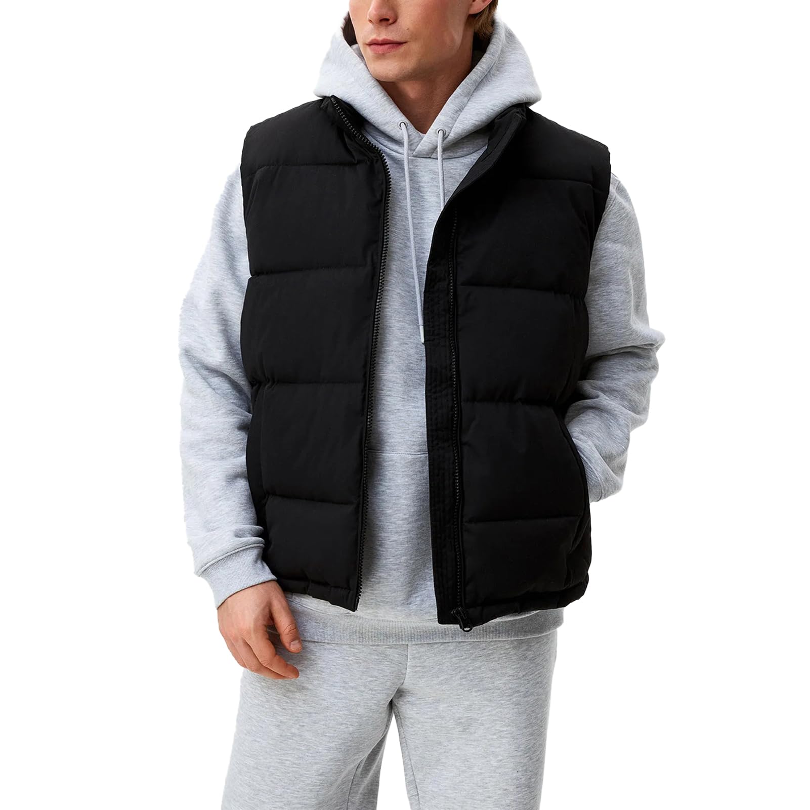 Men's Puffer Vest Winter Warm Outerwear Lightweight Water-Resistant M to 3XL