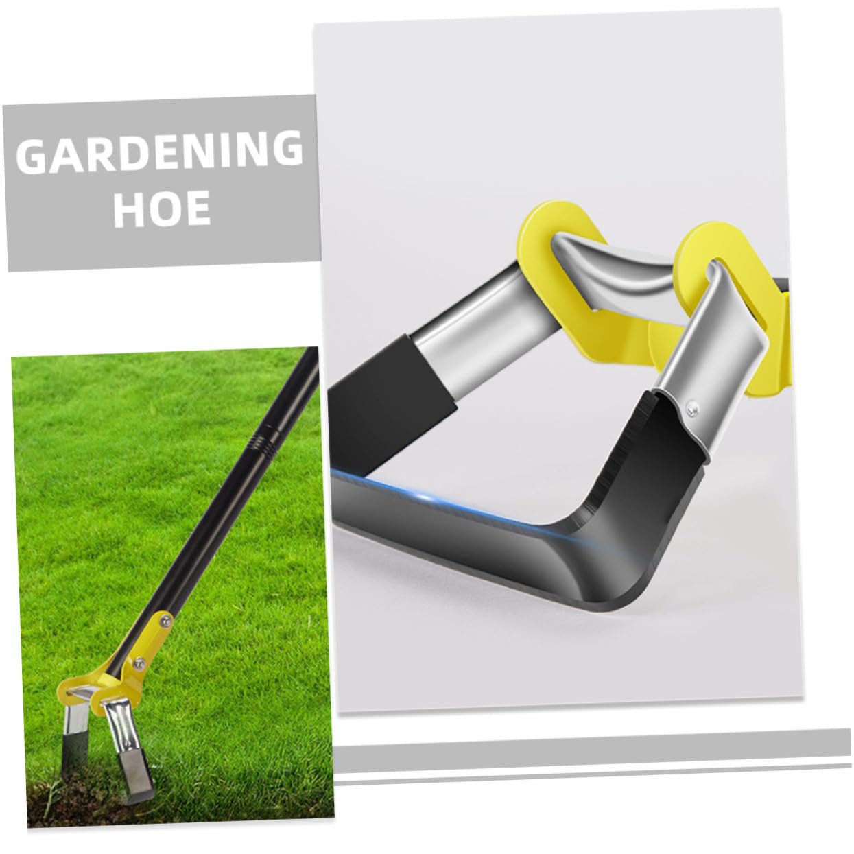 GALPADA Hacke Für Rasen Kleine Handhacke Gartengerät Unkraut-hacke Ergonomischer Griff Handgrubber Gartenwerkzeug Aus Edelstahl Und Manganstahl Robust Und Langlebig Zum Jäten Graben Und Au