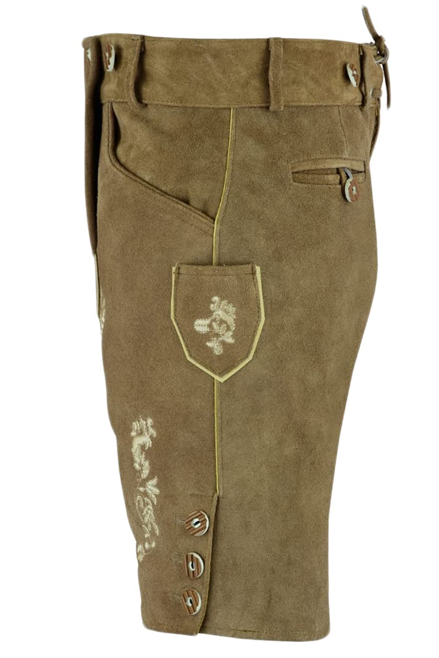 Trachten Set Herren Trachtenset Trachtenlederhose Kurz mit Hosenträger Trachtenhemd Blau-weiß-kariert oder Rot-weiß-kariert Gr.46-60 LE30