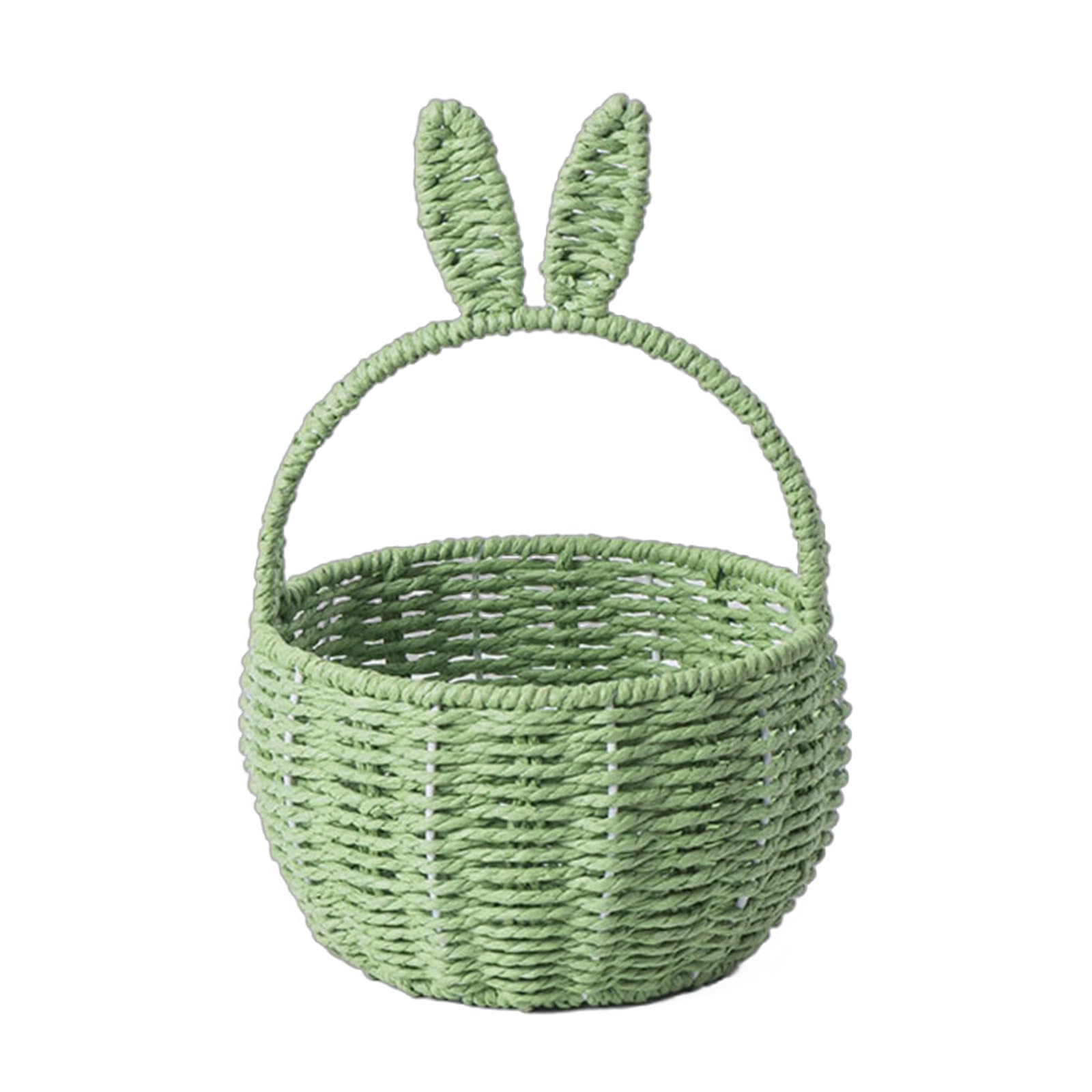 Buxuaaaa Rabbits Ear Weave Basket for Clothes and Toy Handwoven Sundries Storage Bin Portable Picnics Fruit Snacks Organizers Women Storage Solution
