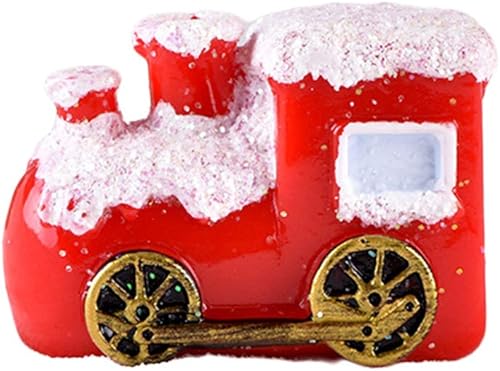 shlutesoy Adorno miniatura de Navidad, 1 unidad, tren de muñeco de nieve, Papá Noel, Navidad, decoración de paisaje, locomotora #